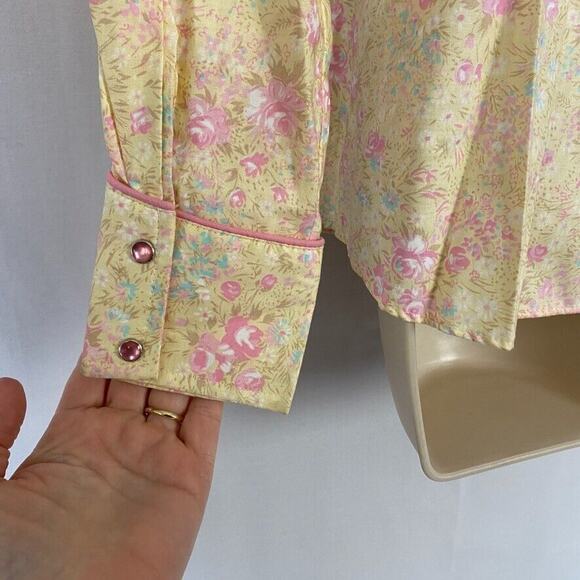 Floral Button Down Shirt - Yellow and Pink - Picture 7 of 15
